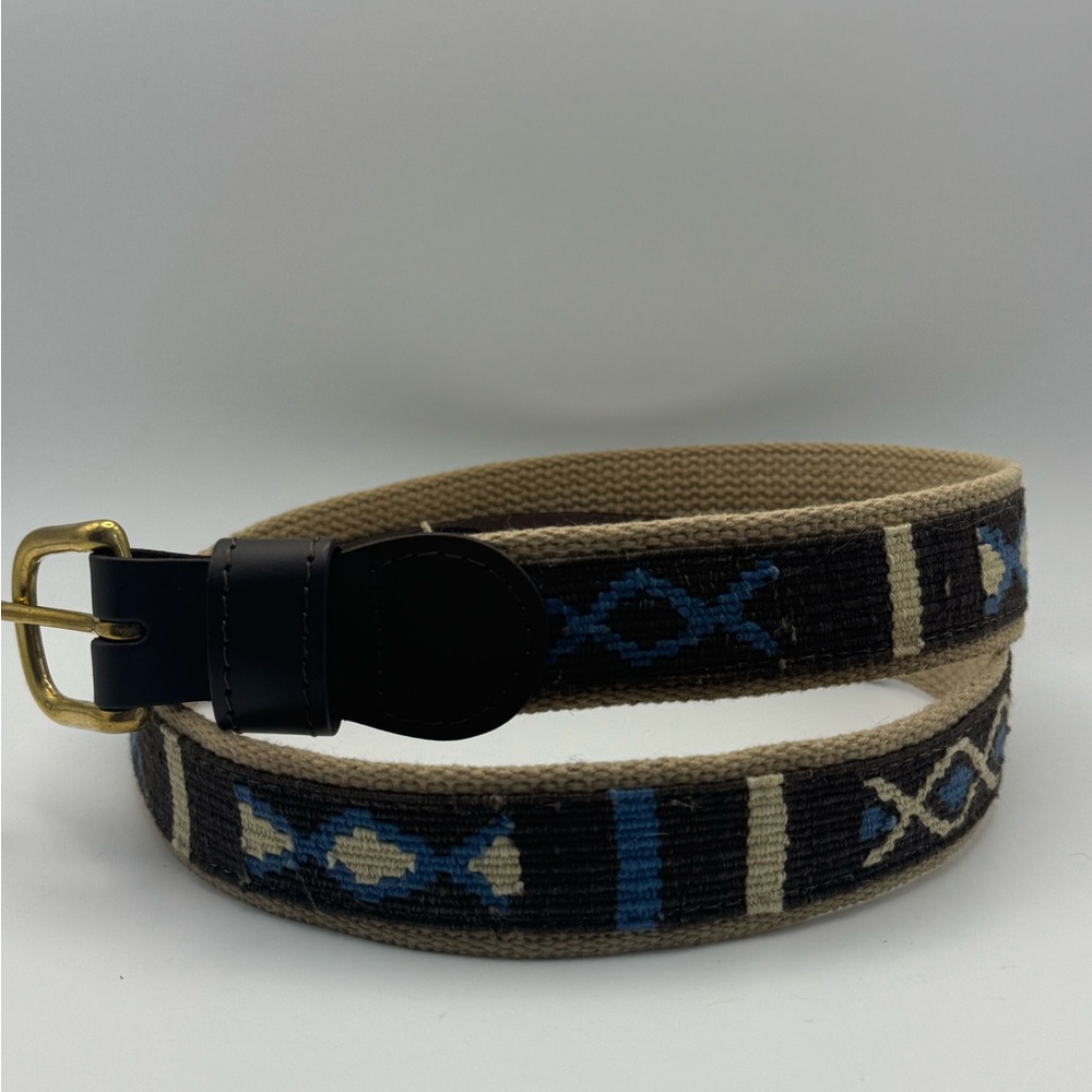 A Tail We Could Wag Woven Southwestern Leather Belt Size 34